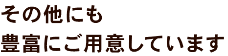 豊富にご用意しています